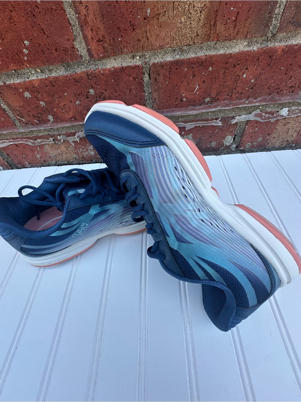 Ryka RE-ZORB Athletic Running Shoe Navy Coral Walking Sneakers Gym Sport Outdoor